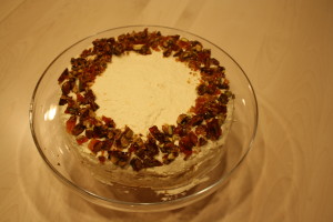 lemon and pistachio praline meringue torte