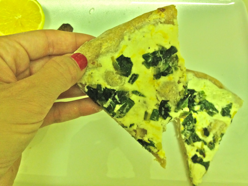 lemony ramp & ricotta pizza {the kosher foodies}