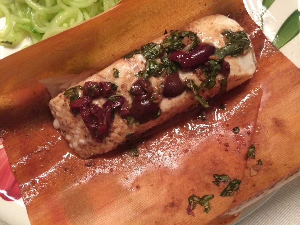 mediterranean cedar wrapped halibut {the kosher foodies}